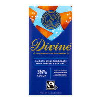 Divine 38% Cocoa Smooth Milk Chocolate with Toffee & Sea Salt, 3 Ounce