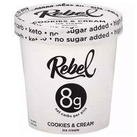 Rebel Ice Cream, Cookies & Cream, 16 Ounce