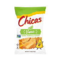 Chicas Corn Chips Lime, 7.5 Ounce