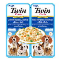 Inaba Dog Food Twin Packs - Chicken with Vegetables & Cheese Recipe in Chicken Broth, 2.8 Ounce