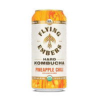 Flying Embers Hard Kombucha Pineapple Chili, 16 Ounce