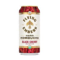 Flying Embers Hard Kombucha Black Cherry, 16 Ounce