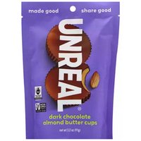 Unreal Almd Butter Cups Dk Chc, 3.2 Ounce