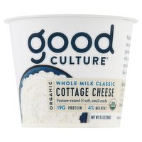Good Culture Organic Whole Milk Classic Cottage Cheese, 5 Ounce