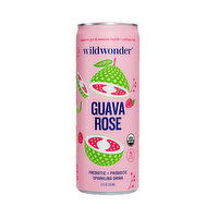 Wildwonder Guava Rose Probiotic Sparkling Drink, 12 Ounce