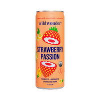 Wildwonder Strawberry Passion Probiotic Sparkling Drink, 12 Ounce