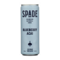 Spade Blueberry Acai Premium Natural Soda, 12 Ounce