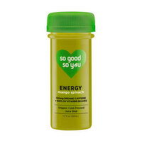 So Good So You Energy Mango Spinach Organic Cold-Pressed Juice Shot, 1.7 Ounce