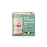 JuneShine Organic Hard Kombucha, Blood Orange Mint (6-pack), 72 Ounce