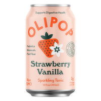 Olipop Sparkling Strawberry Vanilla, 12 Ounce