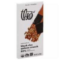 Theo Organic  Black Rice Quinoa Crunch, 85% Dark, 3 Ounce