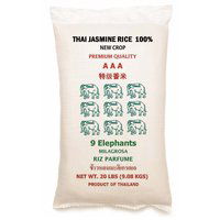 9 Elephants Thai Jasmine Rice, 20 Pound