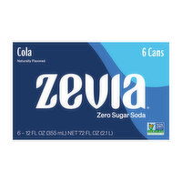 Zevia Cola Zero Sugar Soda (6-pack), 72 Ounce