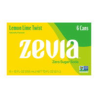 Zevia Lemon Lime Twist Zero Sugar Soda (6-pack), 72 Ounce