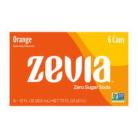 Zevia Orange Zero Sugar Soda (6-pack), 72 Ounce