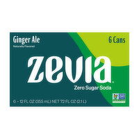 Zevia Zero Sugar Ginger Ale (6-pack), 72 Ounce