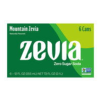 Zevia Mountain Zero Sugar Soda (6-pack), 72 Ounce