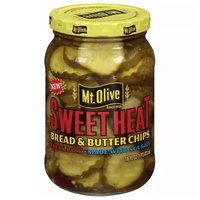 Mt. Olive Pickles, Sweet Heat, Bread & Butter Chips, 16 Ounce