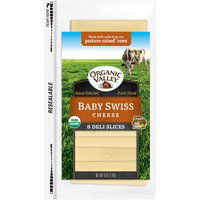 Organic Valley Cheese Slices, Baby Swiss, 6 Ounce