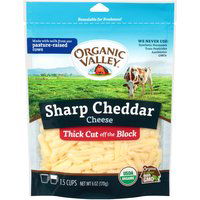 Organic Valley Thick Cut Sharp Cheddar Cheese, 6 Ounce