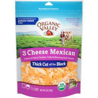 Organic Valley 3 Cheese Mexican, Thick Cut, 6 Ounce