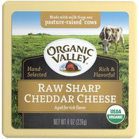 Organic Valley Raw Sharp Cheddar Cheese, 8 Ounce