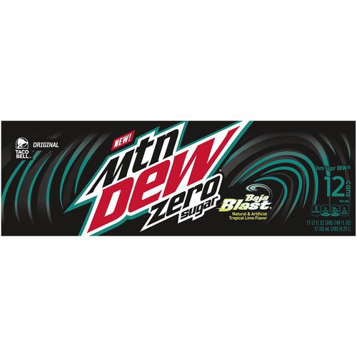 Mtn Dew Baja Blast, Zero Sugar, Cans (Pack of 12)
