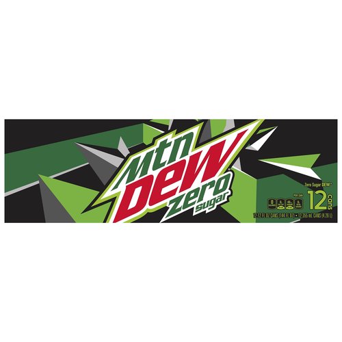 Mtn Dew Zero Sugar, Cans (Pack of 12)