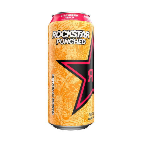 Rockstar Punched Strawberry Peach Energy Drink - Foodland