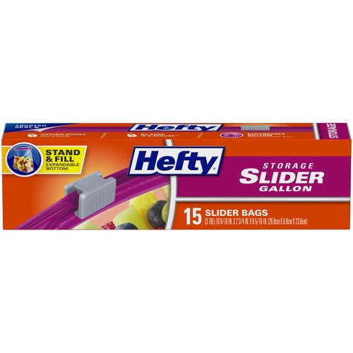 Hefty Storage Slider Bags, Gallon