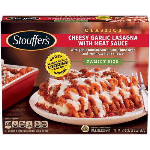 Stouffer's Cheesy Garlic Lasagna with Meat Sauce