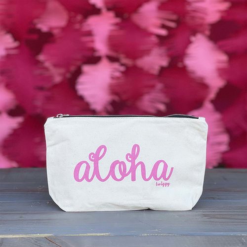 Aloha Canvas Pouch, Pink