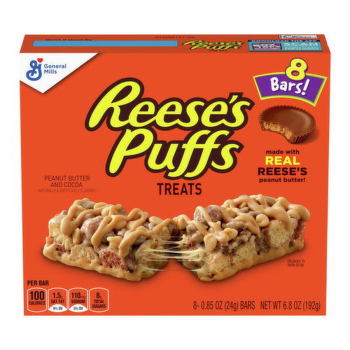 Reese's Puffs Peanut Butter and Cocoa Treats Bars (8-count)