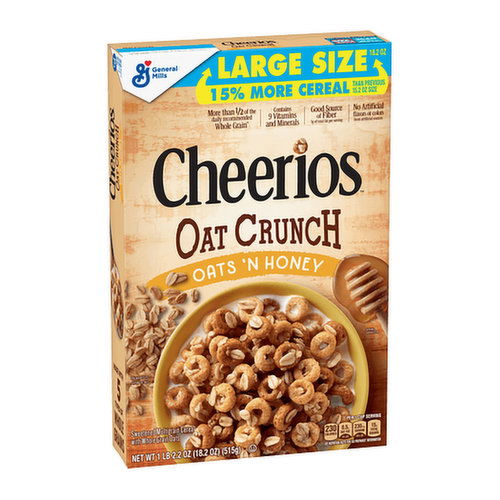 Cheerios Cereal, Oats 'n Honey, Large Size