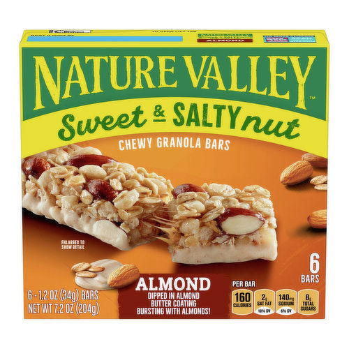 Nature Valley Sweet & Salty Nut Granola Bars, Almond (Pack of 6)