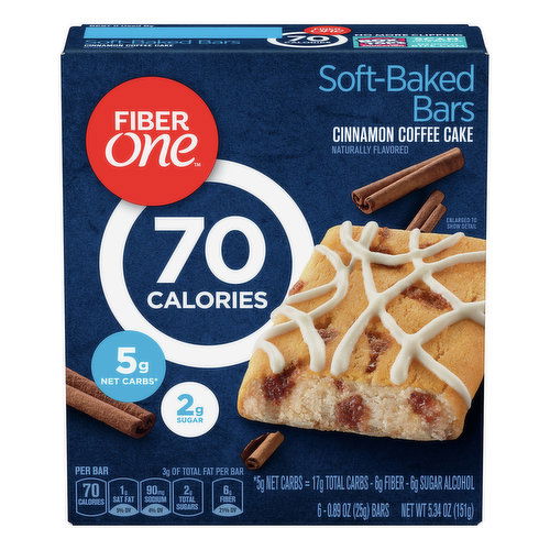 Fiber One Cinnamon Coffee Cake Soft-Baked Bars, 6 count