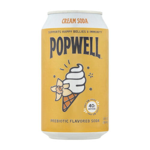 Popwell Cream Prebiotic Flavored Soda