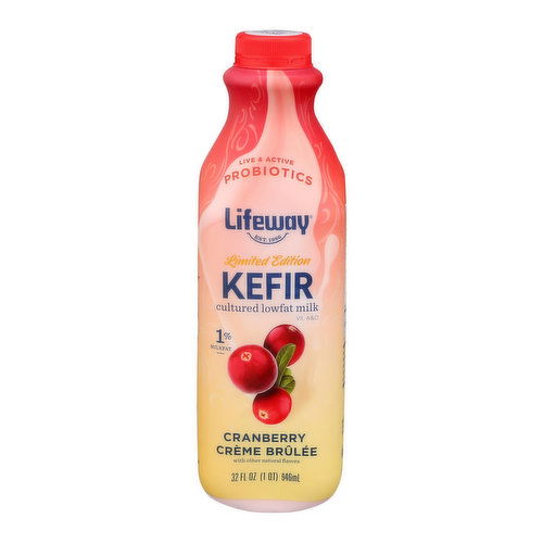 Lifeway Cranberry Crème Brûlée Kefir Cultured Lowfat Milk Limited Edition