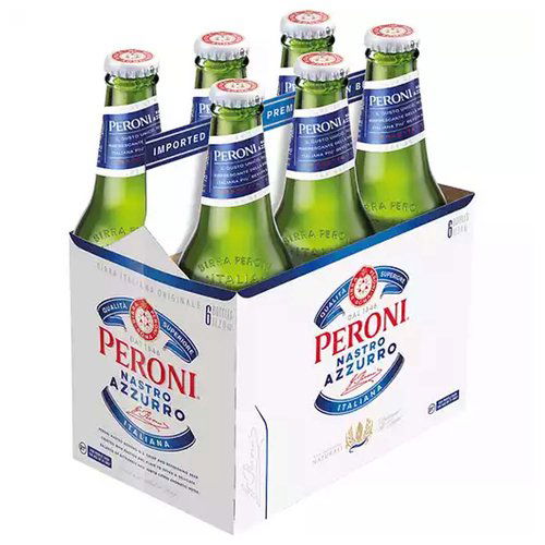 Peroni Beer, Nastro Azzurro, Bottles (Pack of 6)