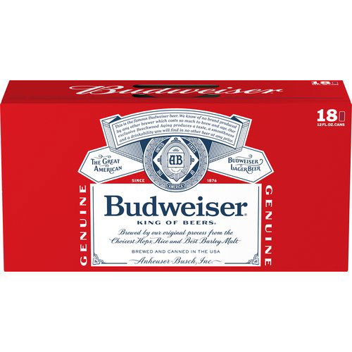 Budweiser Beer, Cans (Pack of 18)