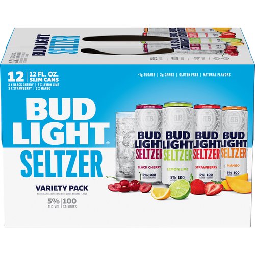 Bud Light Seltzer, Variety Pack, Cans (Pack of 12)