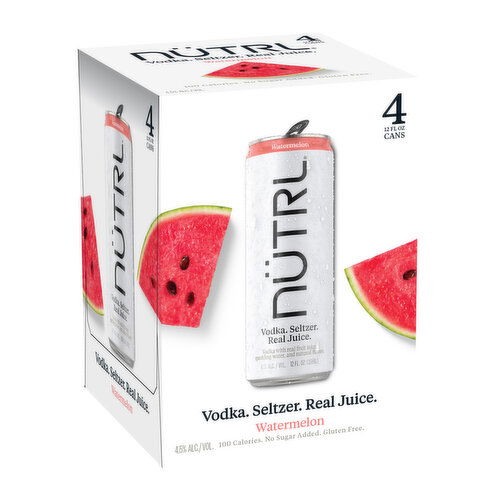 Nutrl Vokda Soda Watermelon (4-pack)