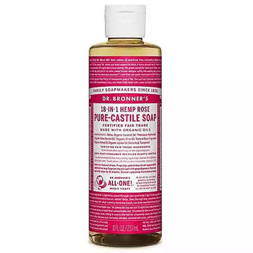 Dr. Bronner's Pure-Castile Liquid Soap, Rose