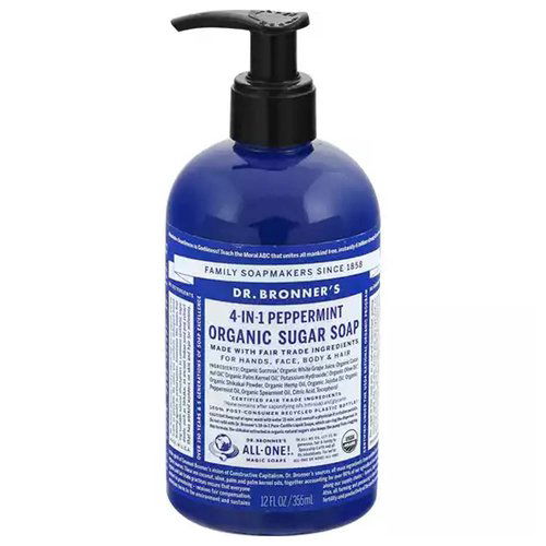 Dr. Bronner's Organic 4-in-1 Sugar Soap, Spearmint Peppermint