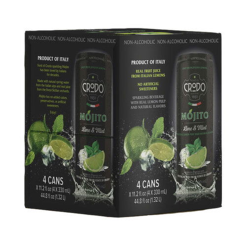 Crodo Sparkling Non-Alcoholic Lime Mojito (4-pack)