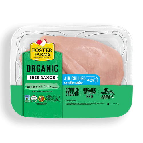 Foster Farms Organic Chicken Breast, Boneless, Skinless