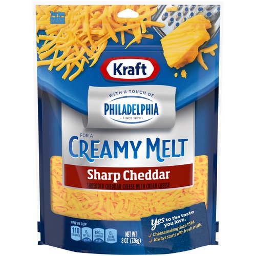 Kraft Shredded Sharp Cheddar Cheese with Philadelphia Cream Cheese