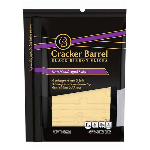 Cracker Barrel Heartland Aged Swiss Cheese Slices