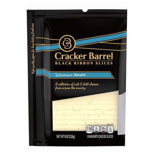 Cracker Barrel Black Ribbon Natural Havarti Cheese Slices