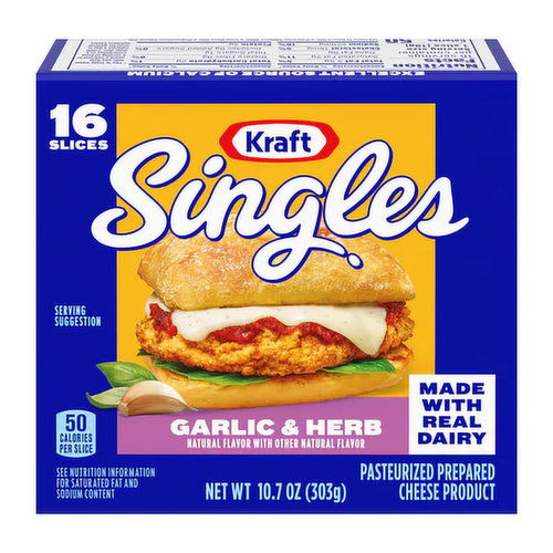 Kraft Individually Wrapped Slices Garlic & Herb